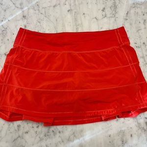 Carnation Red Pace Rival Lululemon Skirt